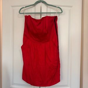 Strapless, red short dress